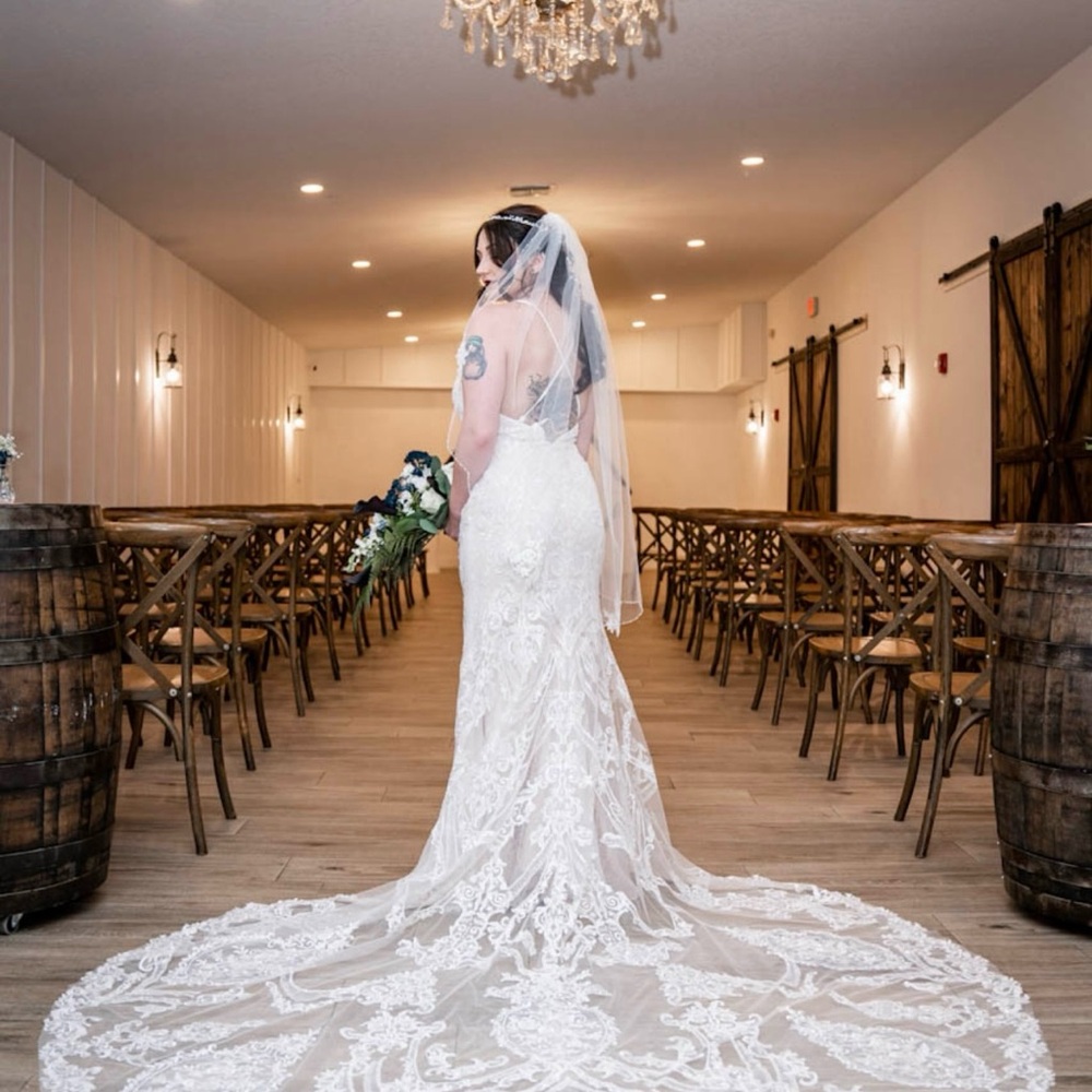 Elegant Oleg Cassini Lace Wedding Dress